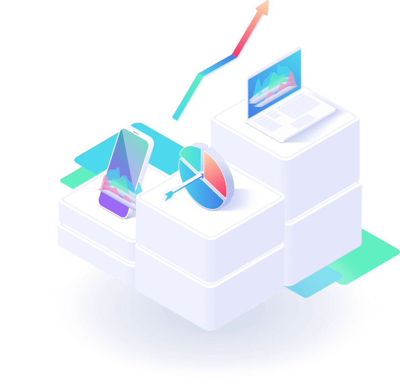 Data analytics and performance increase graphic