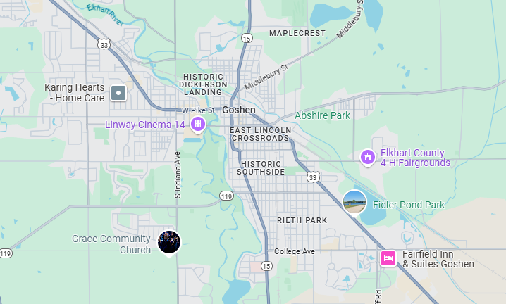 Map of Goshen IN Service Area