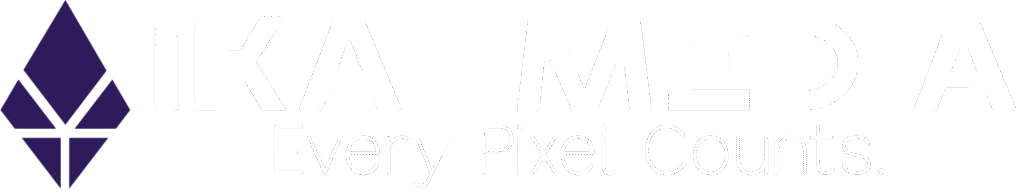 Ikai Media Logo White with purple diamond - Ikai Media