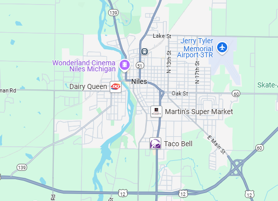 Map of Niles Service Area
