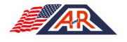 AR and R logo with American flag design