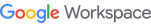 Google Workspace logo with colorful Google text and gray Workspace text