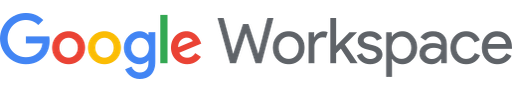 Google Workspace logo with colorful Google text and gray Workspace text