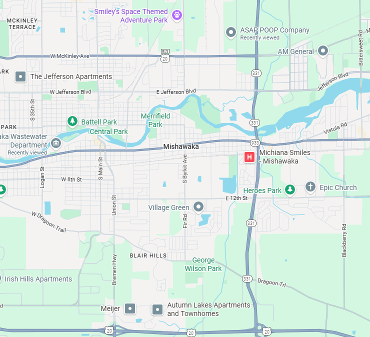 Map of Mishawaka Service Area