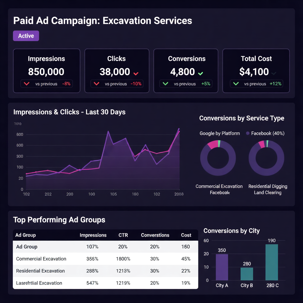 Paid Ad Campaign analytics mock up