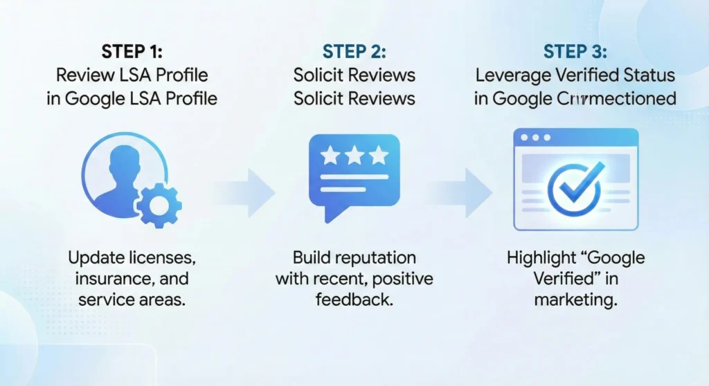 Three steps for optimizing google lsa profile from setup to verified status