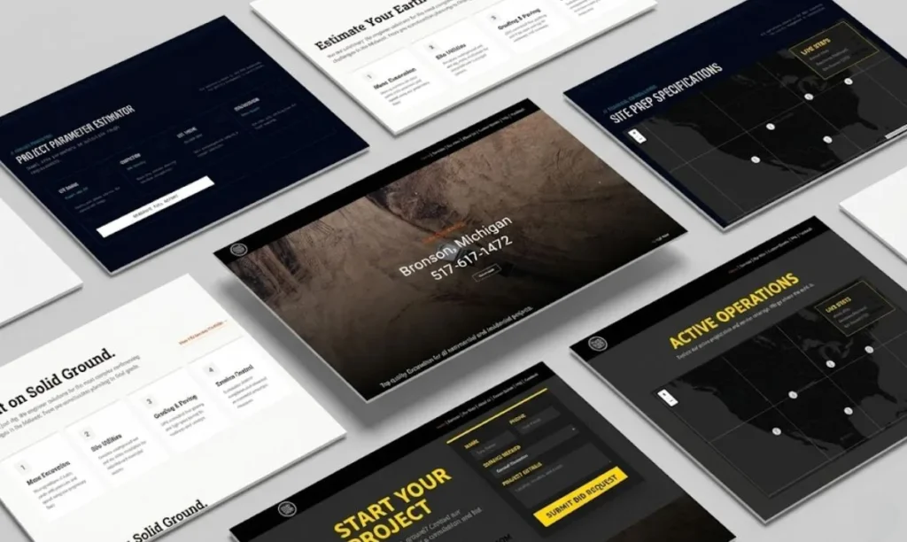 Ikai Media Website Design Portfolio - Ikai Media - Ikai Media Multiple website design mockups for ikai media clients displayed on a grey background